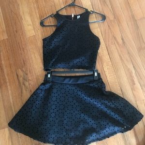 Black Skirt and Top Matching Set